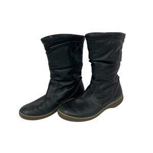 Ecco Black Winter Boots with Tan Sole